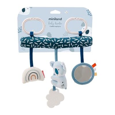 Miniland Hangend speelgoed voor babykoala wieg of kinderwagen sensorisch centrum met tanden, spiegel en geluid vroege stimulatie (Baby Koala) Miniland Hangend speelgoed voor babykoala wieg of kinderwagen sensorisch centrum met tanden, spiegel en geluid vroege stimulatie (Baby Koala)