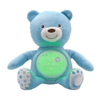 Chicco First Dreams Baby Bear pluchen beer met muziek, nachtlampje voor baby's met lichteffecten en ontspannende melodieën, babyspeelgoed 0+ maanden, blauw Chicco First Dreams Baby Bear pluchen beer met muziek, nachtlampje voor baby's met lichteffecten en ontspannende melodieën, babyspeelgoed 0+ maanden, blauw