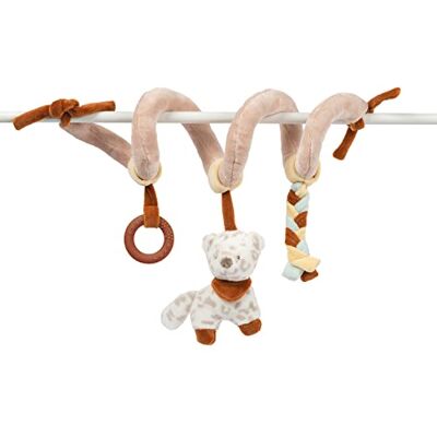 Nattou Spiraal, Sneeuwluipaard Jungo, met rammelaar en siliconen ring, 60 cm, veganistisch, Boris & Jungo, beige Nattou Spiraal, Sneeuwluipaard Jungo, met rammelaar en siliconen ring, 60 cm, veganistisch, Boris & Jungo, beige