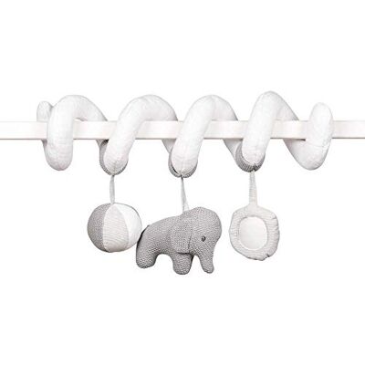 Nattou Speelspiraal met hangende figuren, Tembo, 29 x 19 x 20 cm, wit/grijs Nattou Speelspiraal met hangende figuren, Tembo, 29 x 19 x 20 cm, wit/grijs