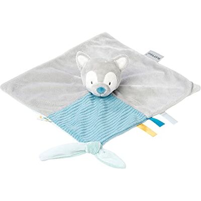 Nattou Doudou Flat Wolf bevestiging voor fopspeen, 27 x 27 cm, Tim en Tiloo, beige, 498128, grijs Nattou Doudou Flat Wolf bevestiging voor fopspeen, 27 x 27 cm, Tim en Tiloo, beige, 498128, grijs