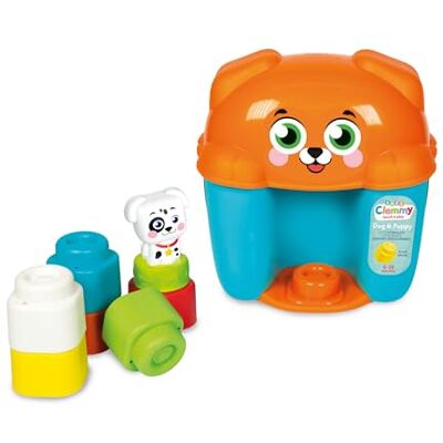 Clementoni Soft Clemmy-Dog & Puppy Bucket-Schiello avec briques douces, ensemble de construction pour enfants 6 Mois-Made in Italy, Multicolore, 17769 Clementoni Soft Clemmy-Dog & Puppy Bucket-Schiello avec briques douces, ensemble de construction pour enfants 6 Mois-Made in Italy, Multicolore, 17769
