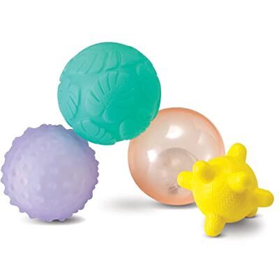 INFANTINO Set van 4 lichtgevende sensorische ballen voor het verkennen van de zintuigen, meerkleurig INFANTINO Set van 4 lichtgevende sensorische ballen voor het verkennen van de zintuigen, meerkleurig
