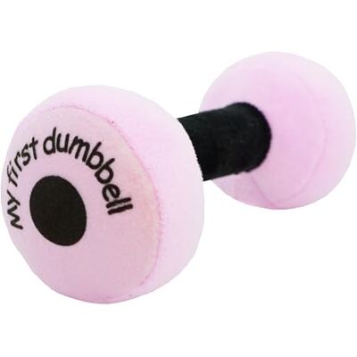 Lullaberry My First Dumbbell, pluche rammelaar voor baby's, zacht en veilig trainingsspeelgoed voor baby's, jongens en meisjes, roze Lullaberry My First Dumbbell, pluche rammelaar voor baby's, zacht en veilig trainingsspeelgoed voor baby's, jongens en meisjes, roze
