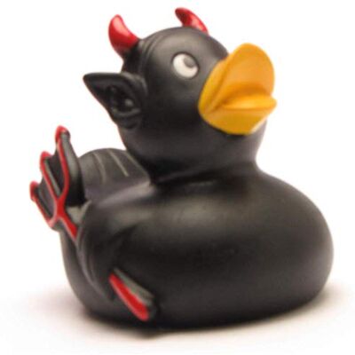 Duckshop Zwarte duivel badeend Bano-eend Plastic eend L: 8 cm Duckshop Zwarte duivel badeend Bano-eend Plastic eend L: 8 cm