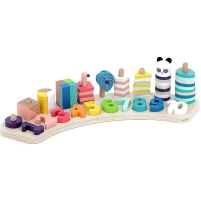 Vilac Early Learning Toy 1,2,3 Stapel- en montagespeelgoed, meerkleurig (1060) Vilac Early Learning Toy 1,2,3 Stapel- en montagespeelgoed, meerkleurig (1060)