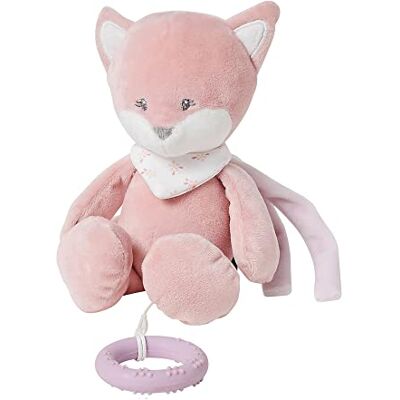 Nattou Mini-pluche dier met muziek van polyester, Alice de vos, slaapliedje "La-Le-Lu", met bijtring, ca. 23 cm, Alice en appel, roze Nattou Mini-pluche dier met muziek van polyester, Alice de vos, slaapliedje "La-Le-Lu", met bijtring, ca. 23 cm, Alice en appel, roze