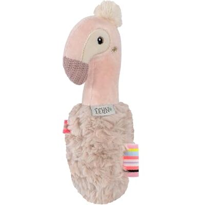 Fehn Ratel in flamingovorm, knuffelig, trouwe metgezel om te ratelen, voor baby's en peuters vanaf 0 maanden Fehn Ratel in flamingovorm, knuffelig, trouwe metgezel om te ratelen, voor baby's en peuters vanaf 0 maanden