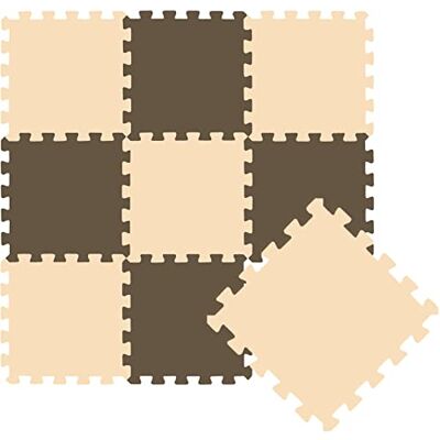 LittleTom Zachte speelmat voor baby's, puzzeltegels van schuimstof, voor kinderen, beige, bruin LittleTom Zachte speelmat voor baby's, puzzeltegels van schuimstof, voor kinderen, beige, bruin