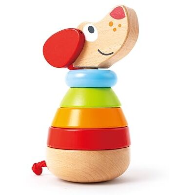 Hape Stapelbare ringen voor baby's, honden, speelgoed van hout, kinderen, 12 maanden, veelkleurige ringen, ontwaken voor kinderen, kleuren, tellen, motoriek, coördinatie, meisjes en jongens Hape Stapelbare ringen voor baby's, honden, speelgoed van hout, kinderen, 12 maanden, veelkleurige ringen, ontwaken voor kinderen, kleuren, tellen, motoriek, coördinatie, meisjes en jongens