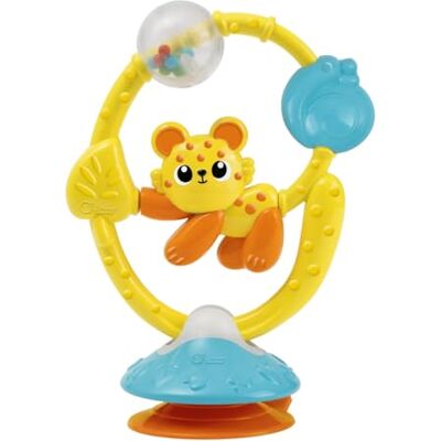 Chicco Kinderstoel, Jungle vriend, rammelaar spel met zuignap voor kinderstoel, met handmatige en tactiele activiteiten, 6-18 maanden Chicco Kinderstoel, Jungle vriend, rammelaar spel met zuignap voor kinderstoel, met handmatige en tactiele activiteiten, 6-18 maanden