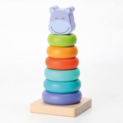 Jocca Houten babyspeelgoed Montessori stapeltoren leerspel stapelbare piramide met kleurrijke ringen voor baby's sensorisch educatief speelgoed vanaf 12 maanden Jocca Houten babyspeelgoed Montessori stapeltoren leerspel stapelbare piramide met kleurrijke ringen voor baby's sensorisch educatief speelgoed vanaf 12 maanden