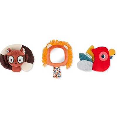 LILLIPUTIENS Jack Le Lion Set van 3 sensorische rammelaars Veelkleurig Geschenkdoos 30cm Vanaf de geboorte 83588 LILLIPUTIENS Jack Le Lion Set van 3 sensorische rammelaars Veelkleurig Geschenkdoos 30cm Vanaf de geboorte 83588