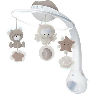 INFANTINO Mobiele muziekprojector, 3-in-1, mobiele tafel- en bedlamp en projector, met wekkermodus voor simulatie van het daglicht, compleet met 6 melodieën en 4 natuurlijke geluiden INFANTINO Mobiele muziekprojector, 3-in-1, mobiele tafel- en bedlamp en projector, met wekkermodus voor simulatie van het daglicht, compleet met 6 melodieën en 4 natuurlijke geluiden