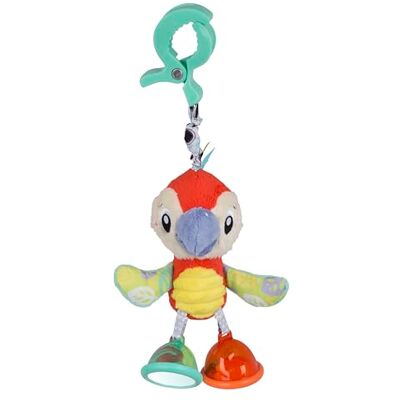 Playgro Dingly Dangly Mio Macaw Baby Toy Interactive Sensory Development Toy, Crinkle Wings, Teether Foot Easy Attach Clip Infant Play Essential, Vibrant Colors Playgro Dingly Dangly Mio Macaw Baby Toy Interactive Sensory Development Toy, Crinkle Wings, Teether Foot Easy Attach Clip Infant Play Essential, Vibrant Colors