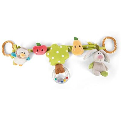 NICI 48512 Kinderwagenketting Uil en Konijn 40 cm met 5 figuren om op te hangen, meerkleurig, maat S NICI 48512 Kinderwagenketting Uil en Konijn 40 cm met 5 figuren om op te hangen, meerkleurig, maat S