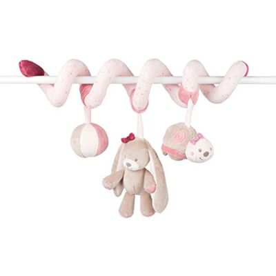 Nattou Speelspiraal met hangende figuren, Nina, Jade en Lili, 40 x 24 x 11 cm, roze/beige Nattou Speelspiraal met hangende figuren, Nina, Jade en Lili, 40 x 24 x 11 cm, roze/beige