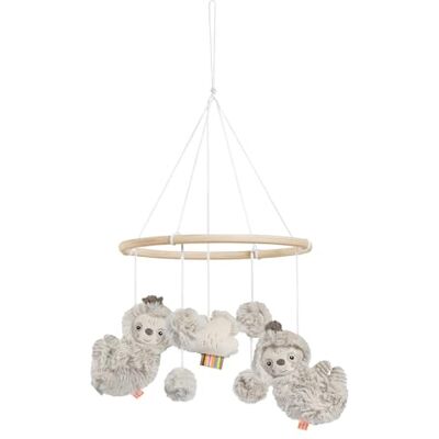 Fehn Luiaard houten mobiel met schattige stoffen figuren, slaaphulp en bezetting, voor baby's van 0 tot 5 maanden Fehn Luiaard houten mobiel met schattige stoffen figuren, slaaphulp en bezetting, voor baby's van 0 tot 5 maanden