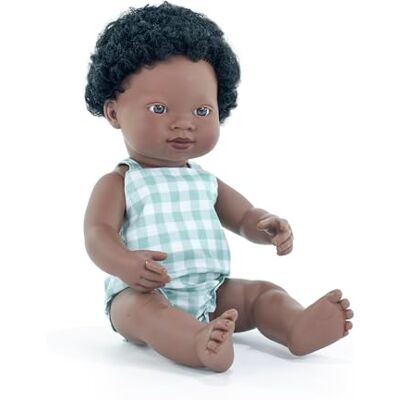 Miniland Afrikaanse jongenspop met cochleair implantaat, 38 cm. Gemaakt in Spanje met vanillearoma. Anatomisch correct. My Friends & Me Collection Miniland Afrikaanse jongenspop met cochleair implantaat, 38 cm. Gemaakt in Spanje met vanillearoma. Anatomisch correct. My Friends & Me Collection