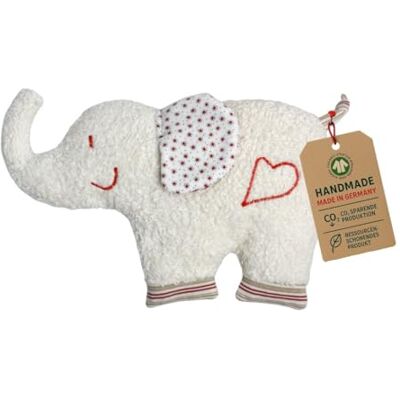 Efie Biologische rammelaar rode olifant rammelaar van 100% katoen (kbA), scheerwollen vulling (kbT), handgemaakt en GOTS-gecertificeerd in Duitsland, duurzaam Efie Biologische rammelaar rode olifant rammelaar van 100% katoen (kbA), scheerwollen vulling (kbT), handgemaakt en GOTS-gecertificeerd in Duitsland, duurzaam