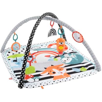 Fisher-Price Mijn sensorische 3-in-1 kruip- en speelmat, voor buikligging, geluid en licht, met 5 stuks afneembaar speelgoed, vanaf de geboorte, HBP41 Fisher-Price Mijn sensorische 3-in-1 kruip- en speelmat, voor buikligging, geluid en licht, met 5 stuks afneembaar speelgoed, vanaf de geboorte, HBP41