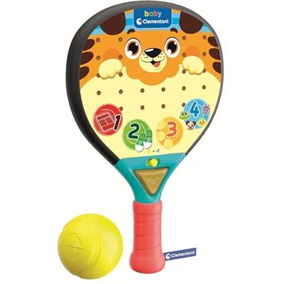 Clementoni Baby 17591 Babyrietje met bal, met racket, zachte rubberen bal en elektronisch activiteitencentrum voor motoriek en behendigheid, voor peuters van 1 tot 4 jaar Clementoni Baby 17591 Babyrietje met bal, met racket, zachte rubberen bal en elektronisch activiteitencentrum voor motoriek en behendigheid, voor peuters van 1 tot 4 jaar