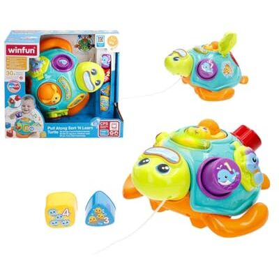 winfun Tweetalige muziekschildpad met geluiden, melodieën en vormclassificatie, speelgoed met lichten, leert kleuren, cijfers en dieren, cognitieve stimulatie 12+ maanden (47860) winfun Tweetalige muziekschildpad met geluiden, melodieën en vormclassificatie, speelgoed met lichten, leert kleuren, cijfers en dieren, cognitieve stimulatie 12+ maanden (47860)