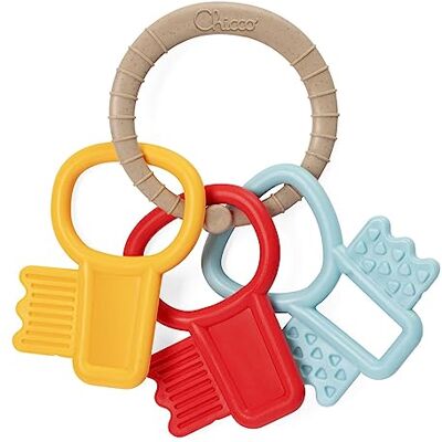 Chicco ECO sleutelrammelaar, rammelaar van zacht en licht, van gerecycled materiaal, speelgoed voor baby's en pasgeborenen, geschikt voor spelen en tanden, meerkleurig, 3-18 maanden Chicco ECO sleutelrammelaar, rammelaar van zacht en licht, van gerecycled materiaal, speelgoed voor baby's en pasgeborenen, geschikt voor spelen en tanden, meerkleurig, 3-18 maanden
