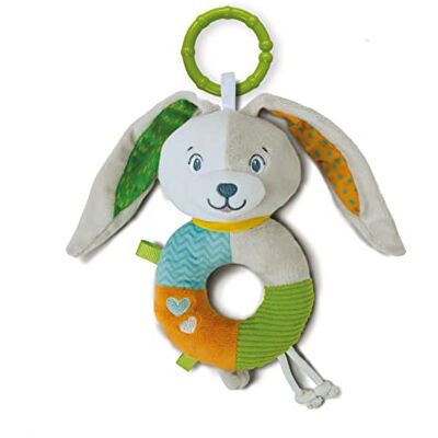 Clementoni Lovely Bunny Soft Rotle pluche, babyspel, rammelaar kinderwagenring, versterkt de motorische en sensorische vaardigheden, 100% machinewasbaar, meerkleurig, 17787 Clementoni Lovely Bunny Soft Rotle pluche, babyspel, rammelaar kinderwagenring, versterkt de motorische en sensorische vaardigheden, 100% machinewasbaar, meerkleurig, 17787