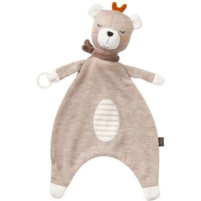 Fehn NATUR Knuffeldier voor baby's, teddybeer met biologisch katoen, fopspeenring voor pasgeborenen en kinderen vanaf 0 maanden Fehn NATUR Knuffeldier voor baby's, teddybeer met biologisch katoen, fopspeenring voor pasgeborenen en kinderen vanaf 0 maanden
