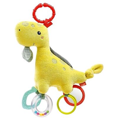 Fehn Dinosaurus activiteitenspeelgoed, motorisch speelgoed met bevestigingsring, babyspeelgoed met grijpelementen, babyspeelgoed om vast te pakken en te ontdekken, knuffeldier voor baby's en kinderen Fehn Dinosaurus activiteitenspeelgoed, motorisch speelgoed met bevestigingsring, babyspeelgoed met grijpelementen, babyspeelgoed om vast te pakken en te ontdekken, knuffeldier voor baby's en kinderen