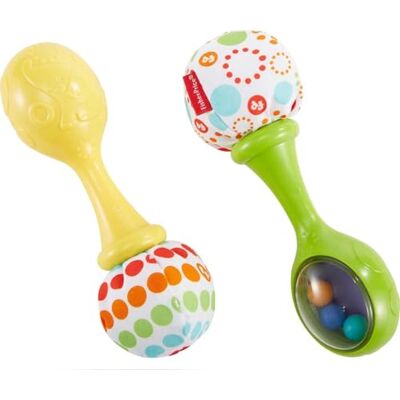 Fisher-Price BLT33 Babyspeelgoed, twee ratels met stof, vanaf 3 maanden Fisher-Price BLT33 Babyspeelgoed, twee ratels met stof, vanaf 3 maanden