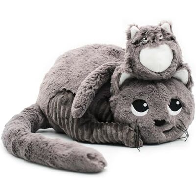 Les Déglingos PTIPOTOS Miaou Le Chat Maman Baby – zacht pluche dier – ideaal cadeau voor geboorte – grijs – 33 cm Les Déglingos PTIPOTOS Miaou Le Chat Maman Baby – zacht pluche dier – ideaal cadeau voor geboorte – grijs – 33 cm
