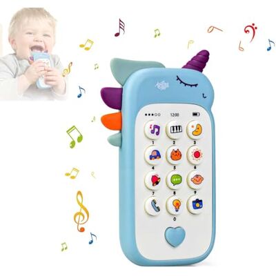 Bambebe Mobiele telefoon voor kinderen, meisjes, jongens, speelgoed voor baby's van 18 maanden, babytelefoon met lichten en melodieën, vroeg sensorisch educatief cadeau voor 18 maanden (Engelse versie) Bambebe Mobiele telefoon voor kinderen, meisjes, jongens, speelgoed voor baby's van 18 maanden, babytelefoon met lichten en melodieën, vroeg sensorisch educatief cadeau voor 18 maanden (Engelse versie)