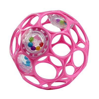 Bright Starts , Oball rammelaar bal gemakkelijk vast te pakken, BPA-vrij, babyspeelgoed in roze, pasgeboren leeftijd Bright Starts , Oball rammelaar bal gemakkelijk vast te pakken, BPA-vrij, babyspeelgoed in roze, pasgeboren leeftijd