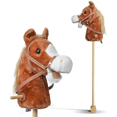Pink Papaya Stokpaard Brownie Schattig Pluche Speelgoed Paard met Geluidsfunctie: Hinnikend en Galopperend Geluid Pink Papaya Stokpaard Brownie Schattig Pluche Speelgoed Paard met Geluidsfunctie: Hinnikend en Galopperend Geluid