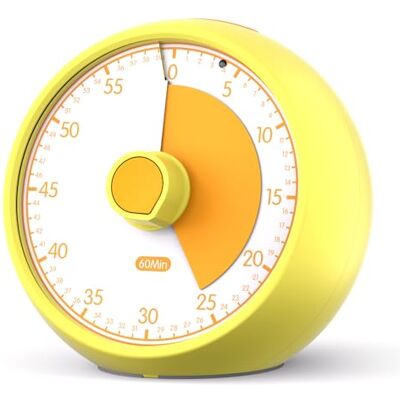 Conchstar Time Timer Visuele timer voor kinderen, countdown, analoge timer voor kinderen, voor huiswerk, school en klaslokaal, ideaal voor ADHD en autisme (geel) Conchstar Time Timer Visuele timer voor kinderen, countdown, analoge timer voor kinderen, voor huiswerk, school en klaslokaal, ideaal voor ADHD en autisme (geel)