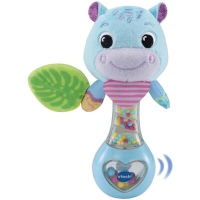 VTech Hippo rammelaar baby met levendige kleuren, verschillende materialen en rammelaargeluiden, sensorisch speelgoed ter bevordering van de motoriek, voor baby's van 3 tot 24 maanden VTech Hippo rammelaar baby met levendige kleuren, verschillende materialen en rammelaargeluiden, sensorisch speelgoed ter bevordering van de motoriek, voor baby's van 3 tot 24 maanden