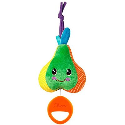 Chicco Peer muziekdoos, klokkenspel van zachte stof in peervorm voor baby's om op te hangen aan het bed, speelt een zacht slaapliedje, 0 maanden + Chicco Peer muziekdoos, klokkenspel van zachte stof in peervorm voor baby's om op te hangen aan het bed, speelt een zacht slaapliedje, 0 maanden +