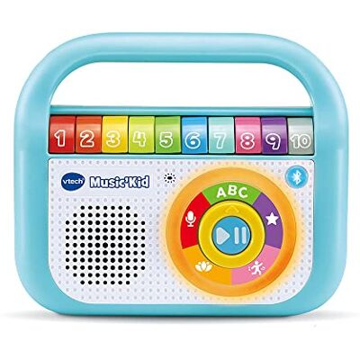 VTech Music'Kid blauw, muziekspeler voor kinderen, verlichte bluetooth-luidspreker met kinderliedjes, educatieve en ontspannende liedjes, spraakrecorder, cadeau voor kinderen vanaf 2 jaar inhoud in het Frans VTech Music'Kid blauw, muziekspeler voor kinderen, verlichte bluetooth-luidspreker met kinderliedjes, educatieve en ontspannende liedjes, spraakrecorder, cadeau voor kinderen vanaf 2 jaar inhoud in het Frans