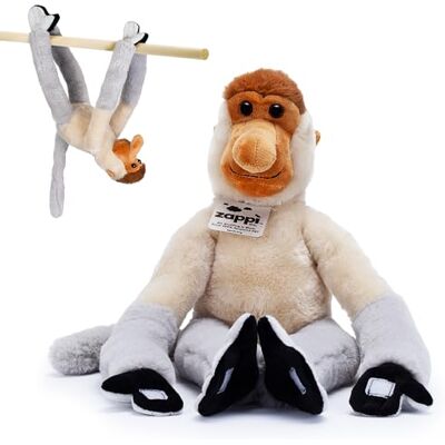 Zappi Co Baby aap pluche dier hangend met pootsluiting en voeten Zacht pluche Nederlands aap Voor kinderen, jongens en meisjes 46 cm lang Zappi Co Baby aap pluche dier hangend met pootsluiting en voeten Zacht pluche Nederlands aap Voor kinderen, jongens en meisjes 46 cm lang
