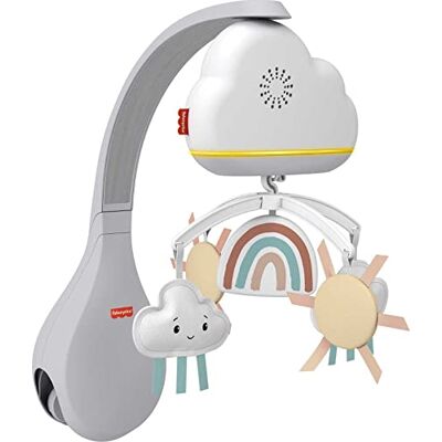 Fisher-Price Mobiel regenboog 2 in 1 Muziek nachtlampje Rustgevende melodieën en geluiden Pluche hangende elementen Cadeau vanaf de geboorte, HBP40 Fisher-Price Mobiel regenboog 2 in 1 Muziek nachtlampje Rustgevende melodieën en geluiden Pluche hangende elementen Cadeau vanaf de geboorte, HBP40