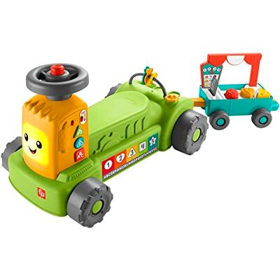 Fisher-Price Tractor van de boerderij Ridi en leren, educatief spel met lichten, geluiden en 75 liedjes en zinnen om te leren, meertalige versie, kinderspeelgoed, 9 maanden, HRB83 Fisher-Price Tractor van de boerderij Ridi en leren, educatief spel met lichten, geluiden en 75 liedjes en zinnen om te leren, meertalige versie, kinderspeelgoed, 9 maanden, HRB83