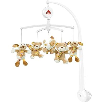 Fehn Muziek-mobiel, speelhorloge-mobiel met schattige figuren om te observeren, luizen en te verbazen, voor bevestiging aan bed voor baby's van 0-5 maanden, hoogte: 65 cm, ø 40 cm Rainbow regenboog Fehn Muziek-mobiel, speelhorloge-mobiel met schattige figuren om te observeren, luizen en te verbazen, voor bevestiging aan bed voor baby's van 0-5 maanden, hoogte: 65 cm, ø 40 cm Rainbow regenboog