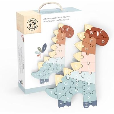 Speedy Monkey ABC SP1022 Dinosauruspuzzel, 17,7 x 20 x 29,7 cm, houten speelgoed voor kinderen, zorgvuldige details, leuk cadeau-idee Speedy Monkey ABC SP1022 Dinosauruspuzzel, 17,7 x 20 x 29,7 cm, houten speelgoed voor kinderen, zorgvuldige details, leuk cadeau-idee