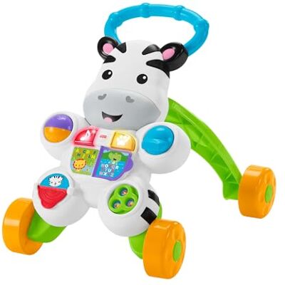Fisher-Price My Walker Zebra Kleurrijk, helder en muzikaal evolutief en interactief speelgoed om te leren lopen met de baby Loopwagen voor jongens of meisjes, versie: Spaans gereduceerde verpakking, GXC34 Fisher-Price My Walker Zebra Kleurrijk, helder en muzikaal evolutief en interactief speelgoed om te leren lopen met de baby Loopwagen voor jongens of meisjes, versie: Spaans gereduceerde verpakking, GXC34