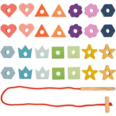 tickit 73564 Rainbow Wooden Lacing Shapes – draadspeelgoed – vroege jaren educatief speelgoed – stapelspeelgoed – houten speelgoed, medium tickit 73564 Rainbow Wooden Lacing Shapes – draadspeelgoed – vroege jaren educatief speelgoed – stapelspeelgoed – houten speelgoed, medium