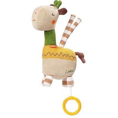 Fehn Muziekdoos voor baby's, giraf, knuffeldier met bevestiging, melodie "Sleep Kindlein Sleep", babyspeelgoed voor onderweg en thuis, muziekspeelgoed voor baby's en kinderen Fehn Muziekdoos voor baby's, giraf, knuffeldier met bevestiging, melodie "Sleep Kindlein Sleep", babyspeelgoed voor onderweg en thuis, muziekspeelgoed voor baby's en kinderen