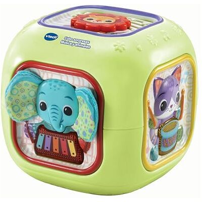 VTech Verrassingskubus muziek en dieren, interactief speelgoed, sensorische activiteiten, vroeg leren, woordenschat en muziekconcepten, cadeau voor baby's vanaf 6 maanden, ESP-versie VTech Verrassingskubus muziek en dieren, interactief speelgoed, sensorische activiteiten, vroeg leren, woordenschat en muziekconcepten, cadeau voor baby's vanaf 6 maanden, ESP-versie