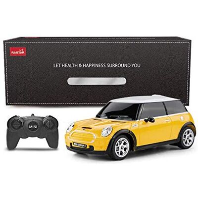 rastar Mini Cooper S geel 1:24 RC speelgoedauto, radiografisch bestuurbare auto, cadeau voor kinderen (geel) rastar Mini Cooper S geel 1:24 RC speelgoedauto, radiografisch bestuurbare auto, cadeau voor kinderen (geel)